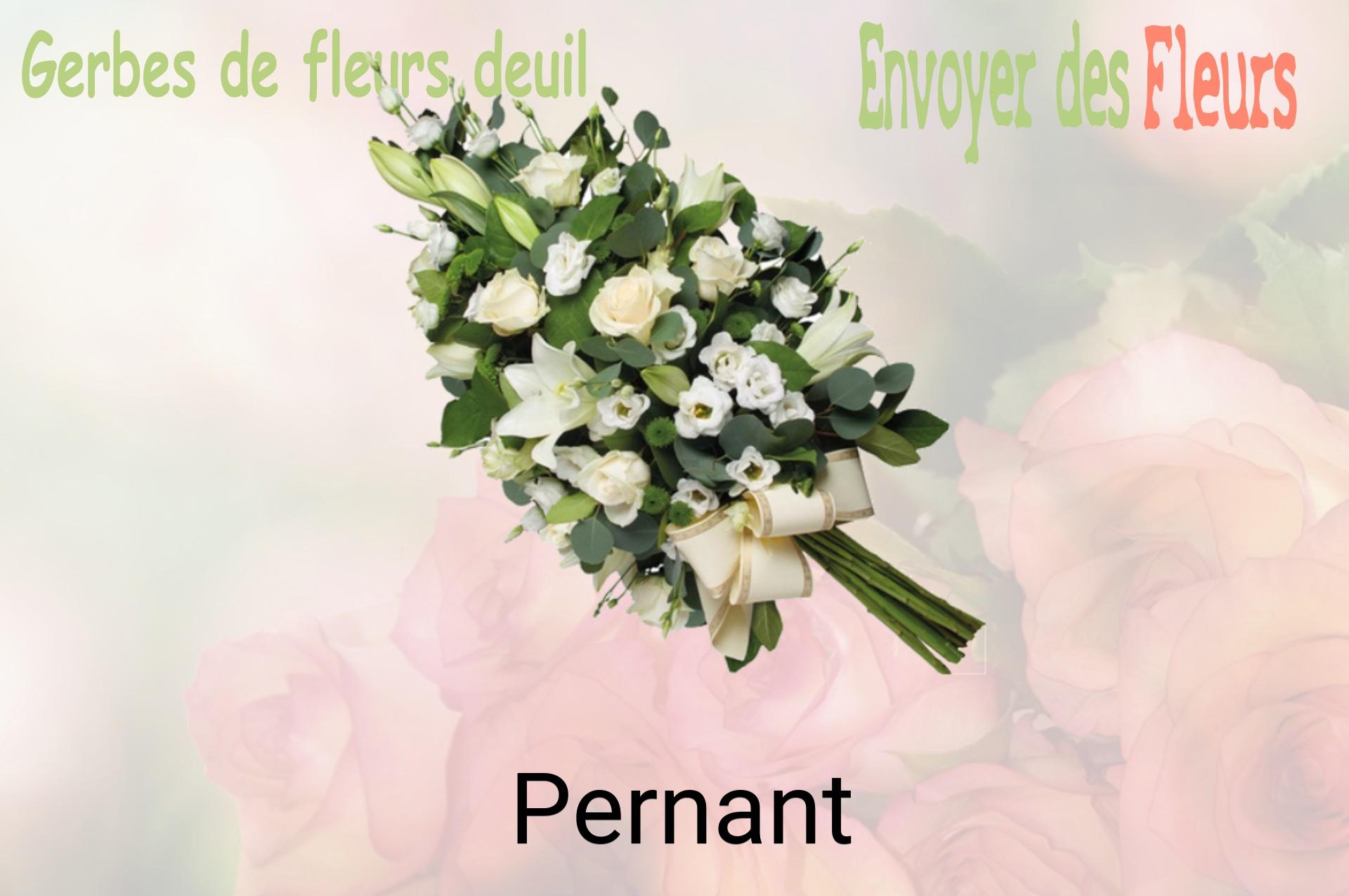 Gerbe de fleurs de deuil livrée à Pernant